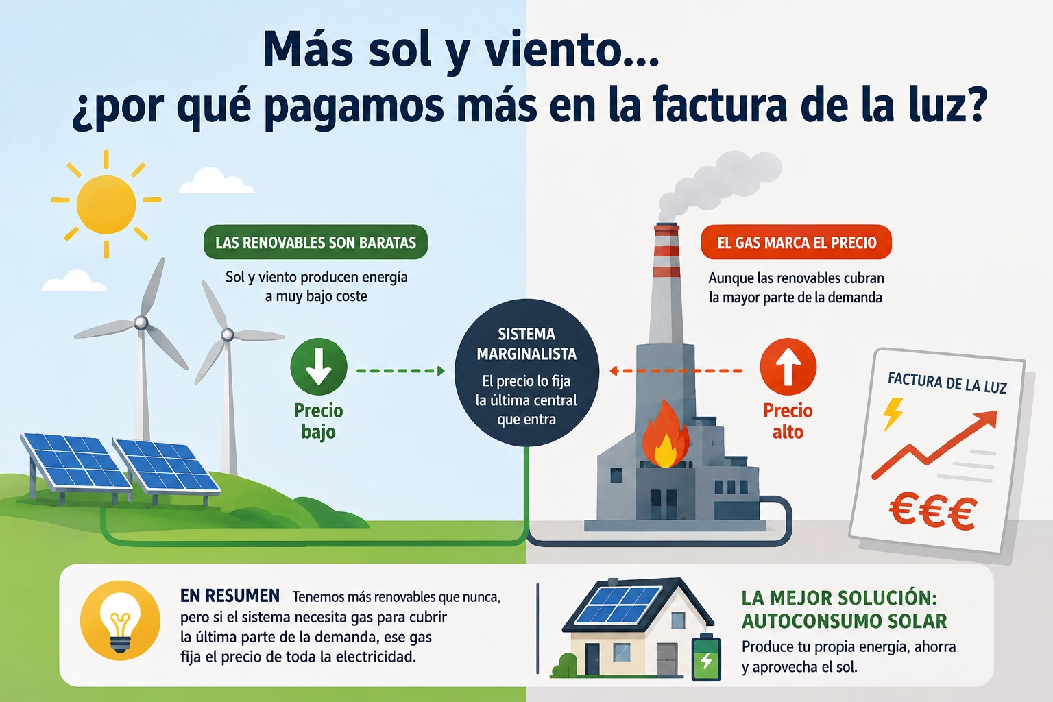 El precio del gas marca el precio final